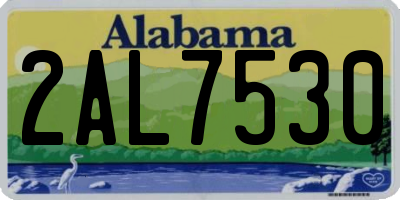 AL license plate 2AL7530