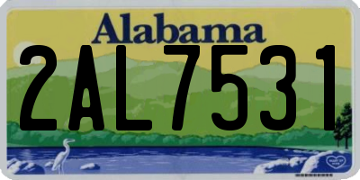 AL license plate 2AL7531