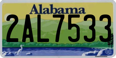 AL license plate 2AL7533