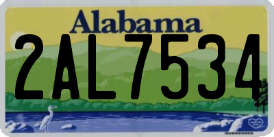 AL license plate 2AL7534