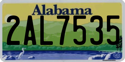 AL license plate 2AL7535