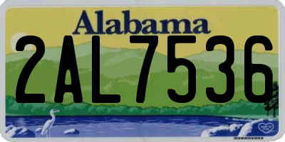 AL license plate 2AL7536