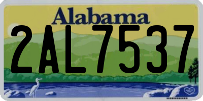 AL license plate 2AL7537