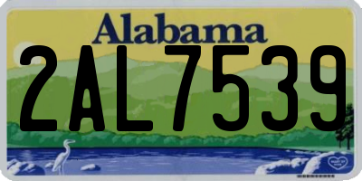 AL license plate 2AL7539
