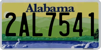 AL license plate 2AL7541