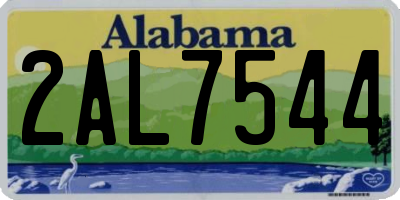 AL license plate 2AL7544