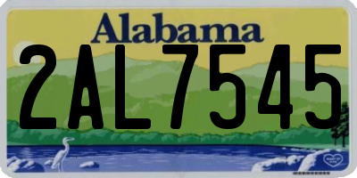 AL license plate 2AL7545