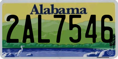 AL license plate 2AL7546