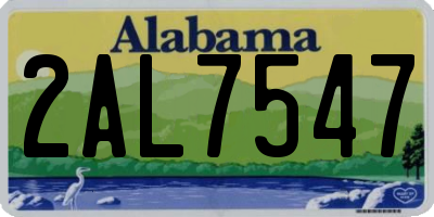 AL license plate 2AL7547