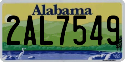 AL license plate 2AL7549