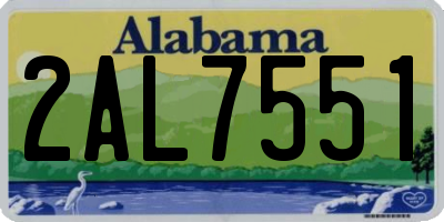 AL license plate 2AL7551