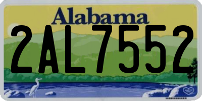 AL license plate 2AL7552