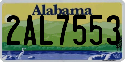 AL license plate 2AL7553