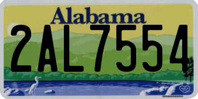 AL license plate 2AL7554