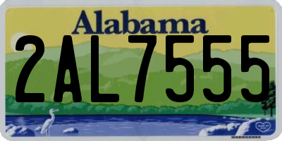 AL license plate 2AL7555