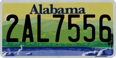 AL license plate 2AL7556