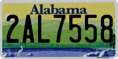 AL license plate 2AL7558