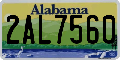 AL license plate 2AL7560