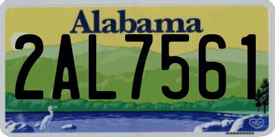 AL license plate 2AL7561