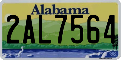 AL license plate 2AL7564