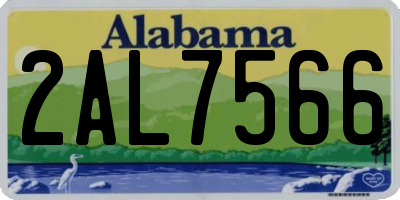 AL license plate 2AL7566