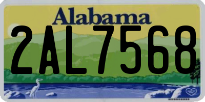 AL license plate 2AL7568