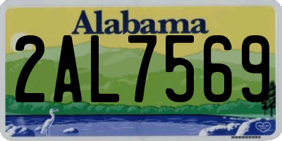 AL license plate 2AL7569