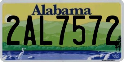 AL license plate 2AL7572