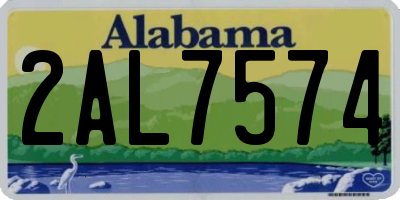 AL license plate 2AL7574
