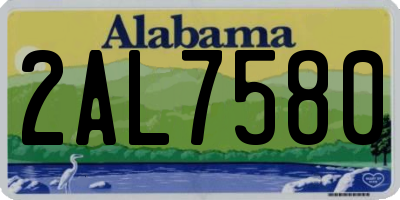 AL license plate 2AL7580