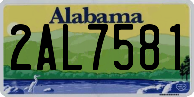AL license plate 2AL7581