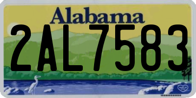 AL license plate 2AL7583