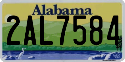 AL license plate 2AL7584