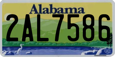 AL license plate 2AL7586