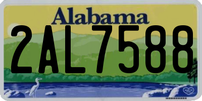 AL license plate 2AL7588