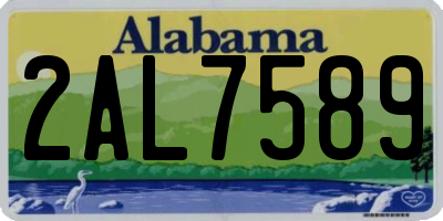 AL license plate 2AL7589