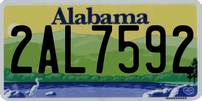 AL license plate 2AL7592