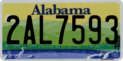 AL license plate 2AL7593