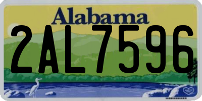 AL license plate 2AL7596