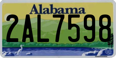 AL license plate 2AL7598