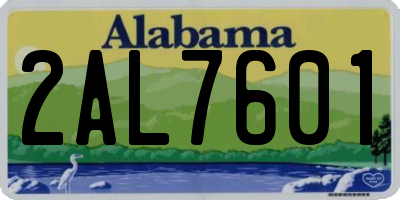 AL license plate 2AL7601
