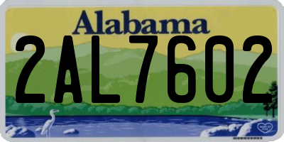 AL license plate 2AL7602