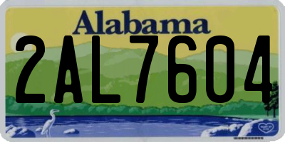 AL license plate 2AL7604