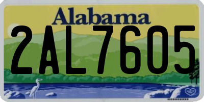 AL license plate 2AL7605