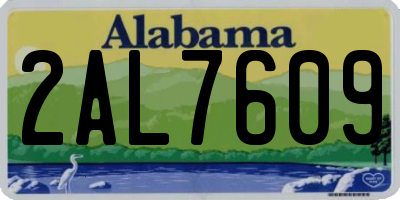 AL license plate 2AL7609
