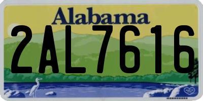 AL license plate 2AL7616