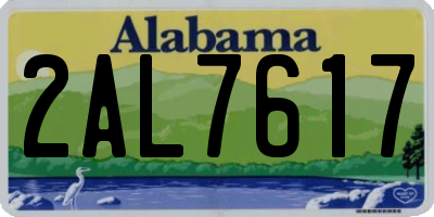 AL license plate 2AL7617