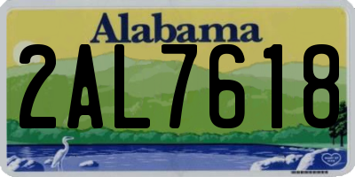 AL license plate 2AL7618