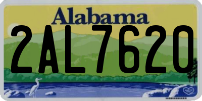 AL license plate 2AL7620