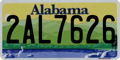 AL license plate 2AL7626